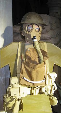 Soldiers wore gas masks to combat poisonous gas attacks