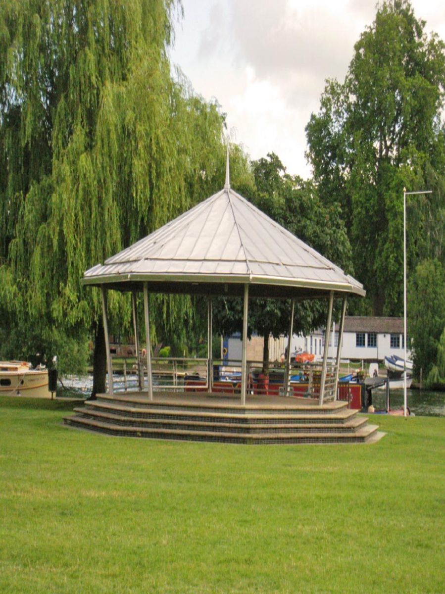 The Band Stand by the river in Mill Meadows, in Holy Trinity parish