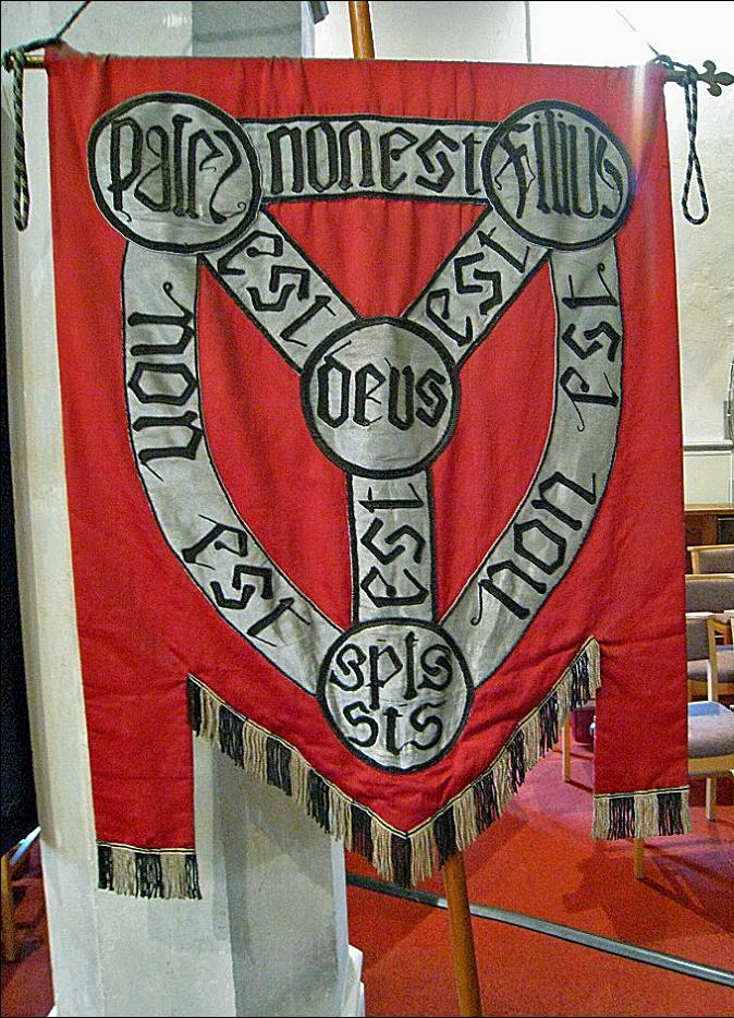 The Trinity banner hangs in Holy Trinity church