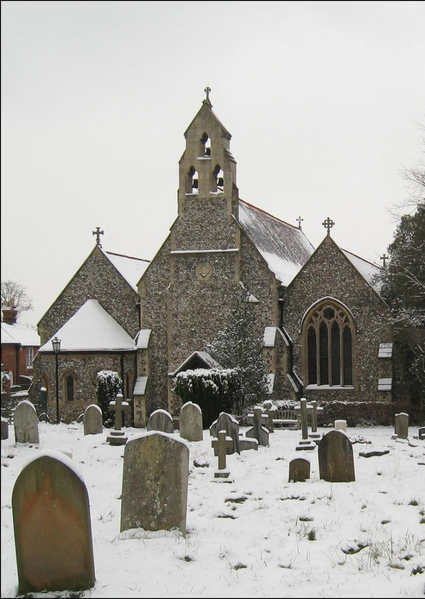 A white Holy Trinity church (January 2013)
