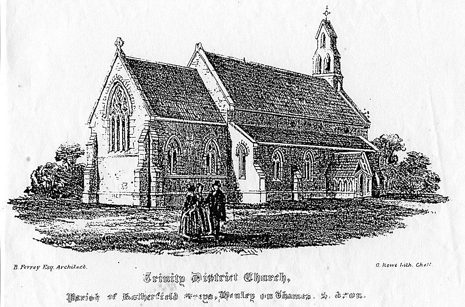 The original Holy Trinity church built in 1848, before its enlargement in 1890/91