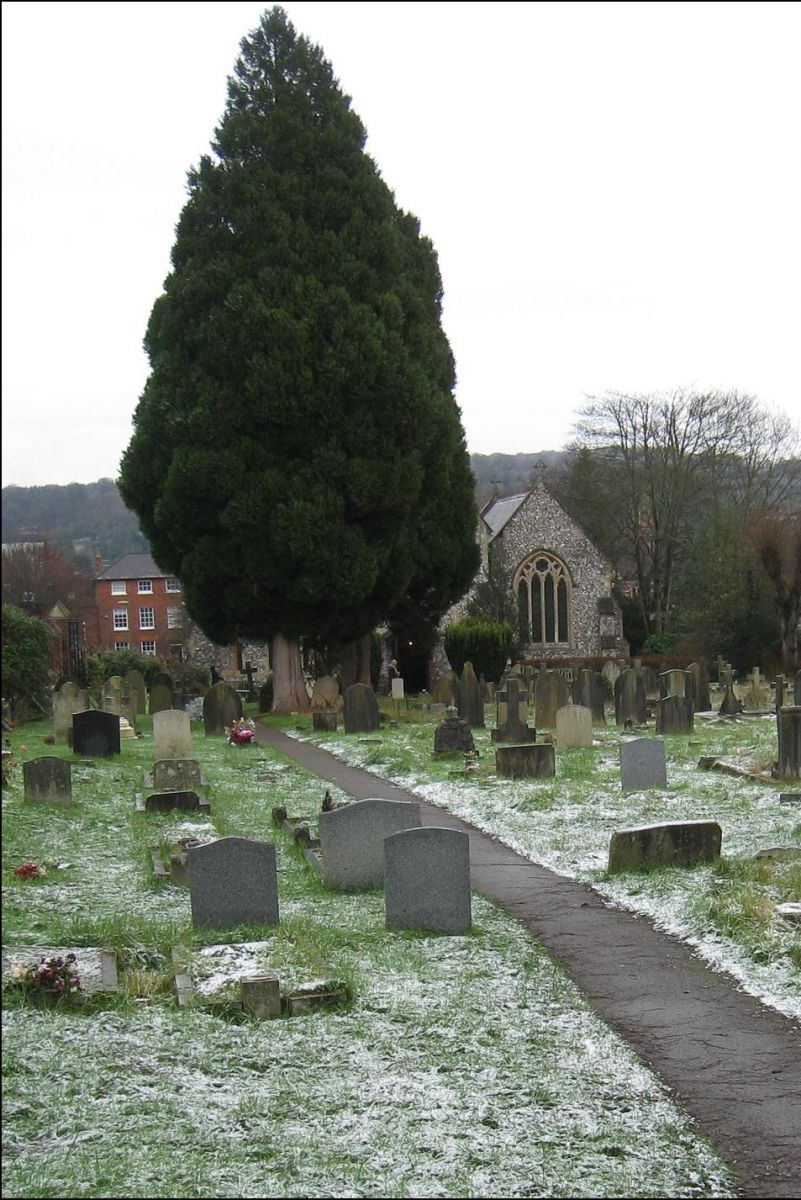 The extent of the short-lived dusting of snow that we had in Holy Trinity churchyard on Sunday 17th January.