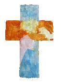 Painted stained glass cross