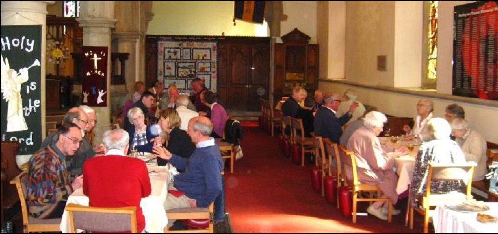 Parishioners having lunch after the Annual Church Meetings