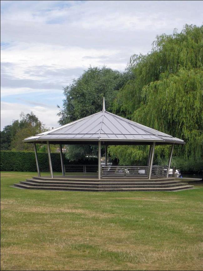 The Band Stand by the river, in Mill Meadows, in Holy Trinity church parish, Henley-on-Thames
